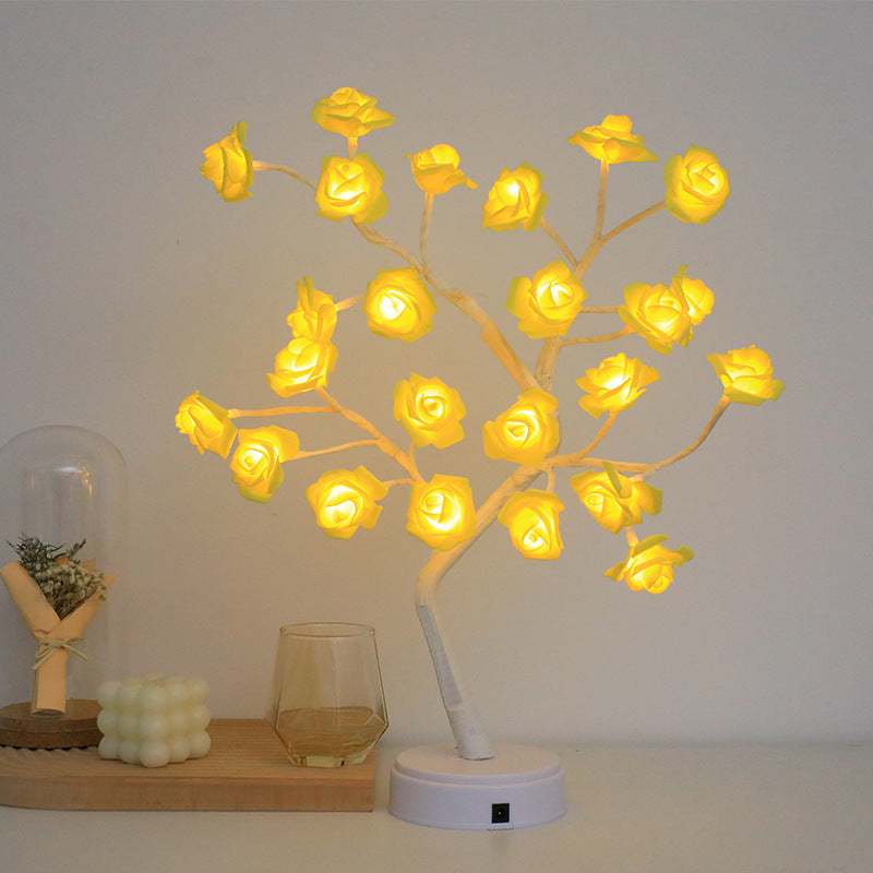 New LED Rose Tree Lamp Touch Screen Small Desk Lamp