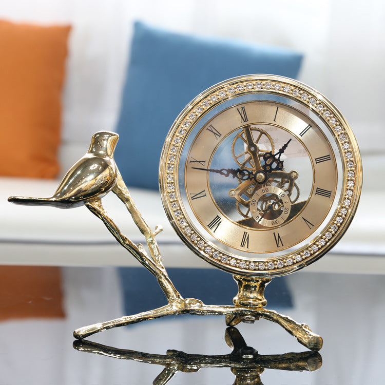 European style light luxury seat clock ornaments