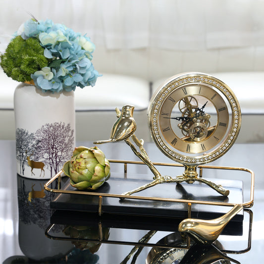 European style light luxury seat clock ornaments