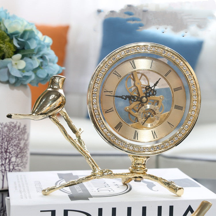 European style light luxury seat clock ornaments