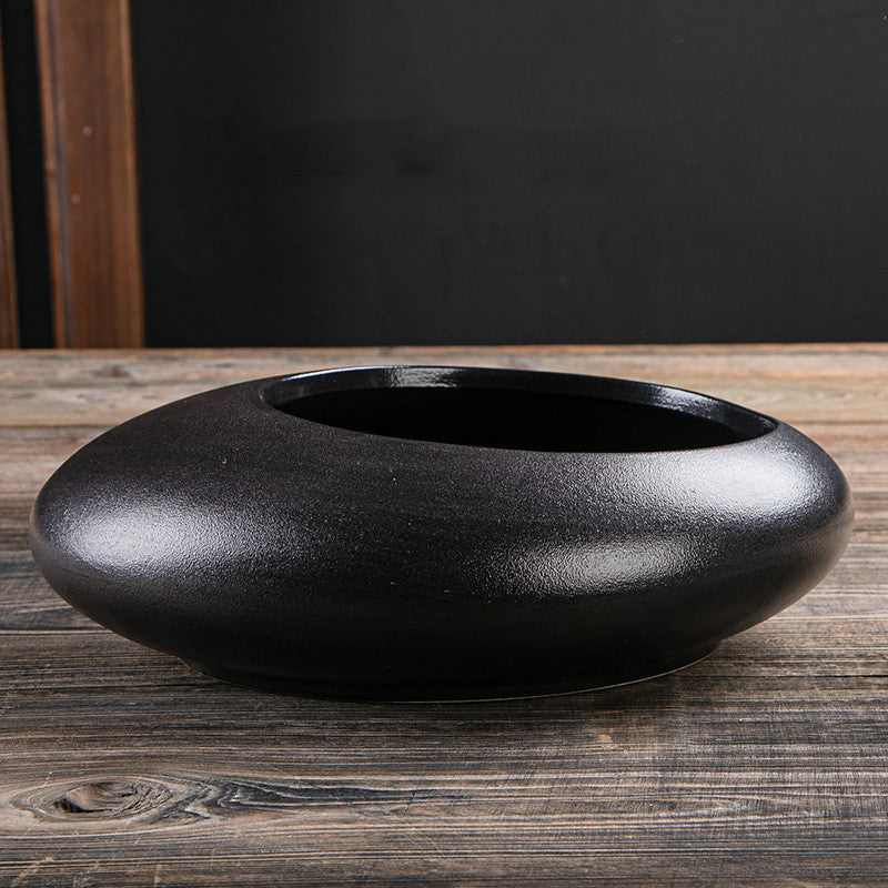 Ceramic Flower Pot On The Balcony In The Office